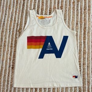 Aviator Nation Kids Tank Top - Cream with Blue, Red, and Yellow